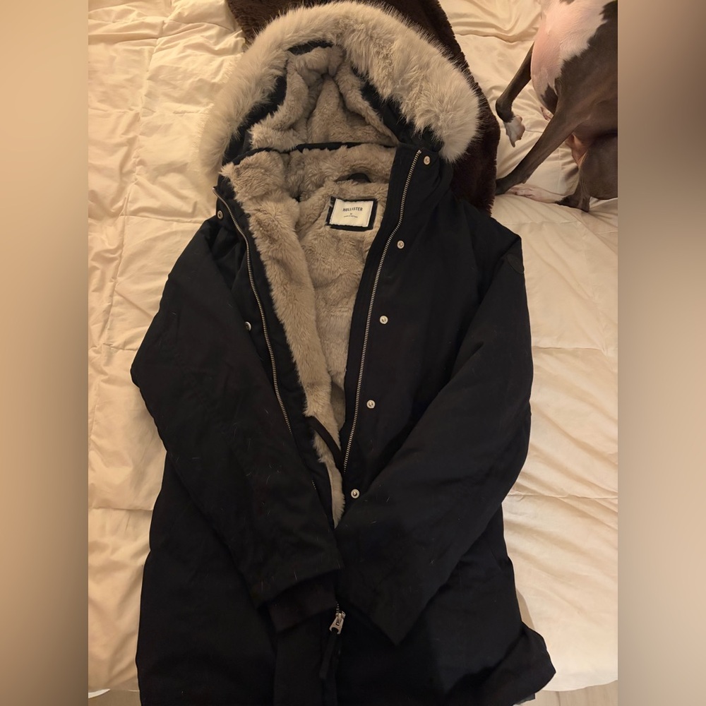 Hollister Like New Sherpa Fur-Lined Jacket
